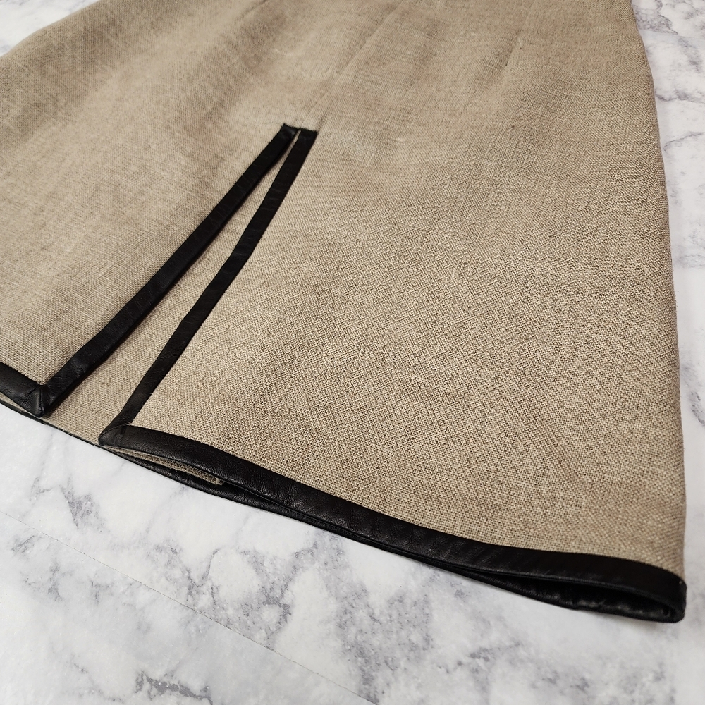 Celine Linen Leather Trim Skirt - Picture 2 of 14